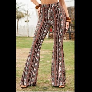 SHEIN Floral Print Flare Leg Pants